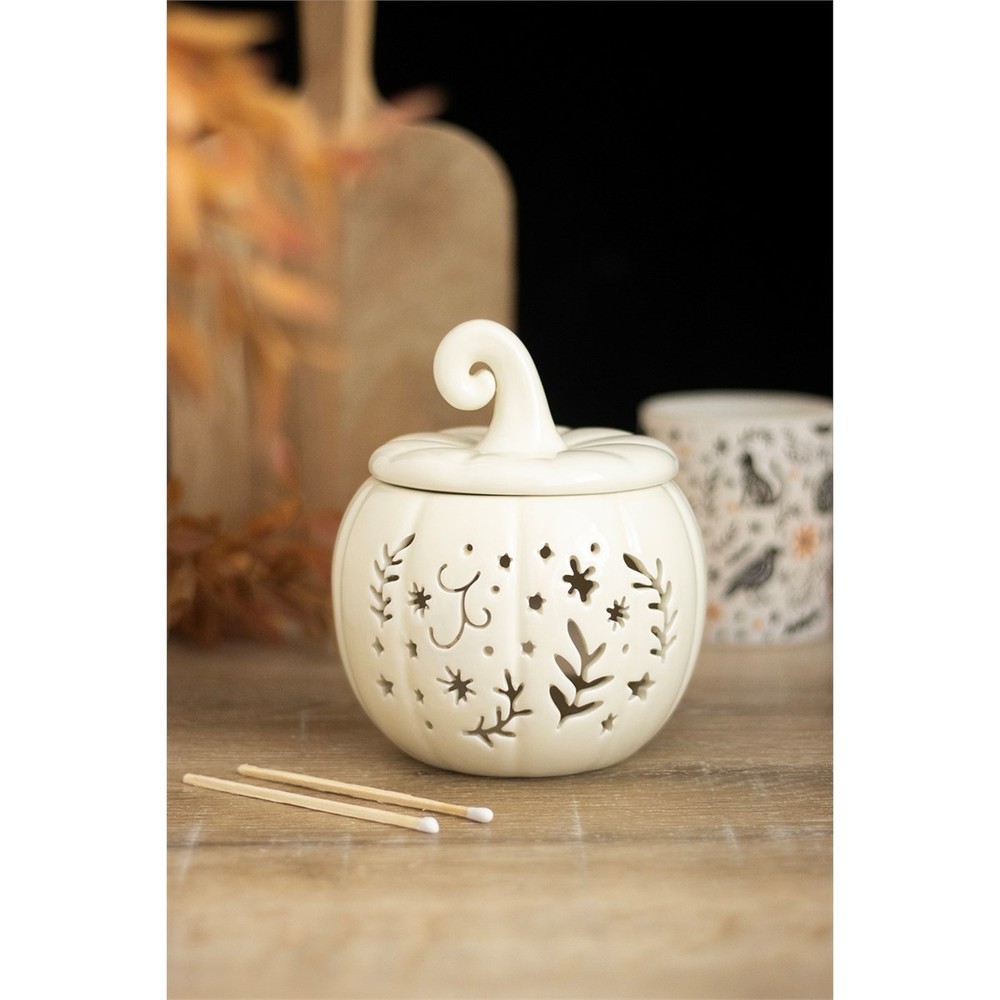 Something Different - Cream Folk Pumpkin and Wax Warmer Oliebrander - Creme